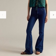 We The Free Jayde Flare Jeans 30 Night Sky Dark Blue Wash Free People High Rise