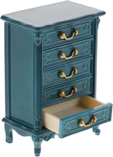 Toyvian Dollhouse Cabinet Miniature Drawer Cabinet 1:24 Scale Mini Wood Cabinet 