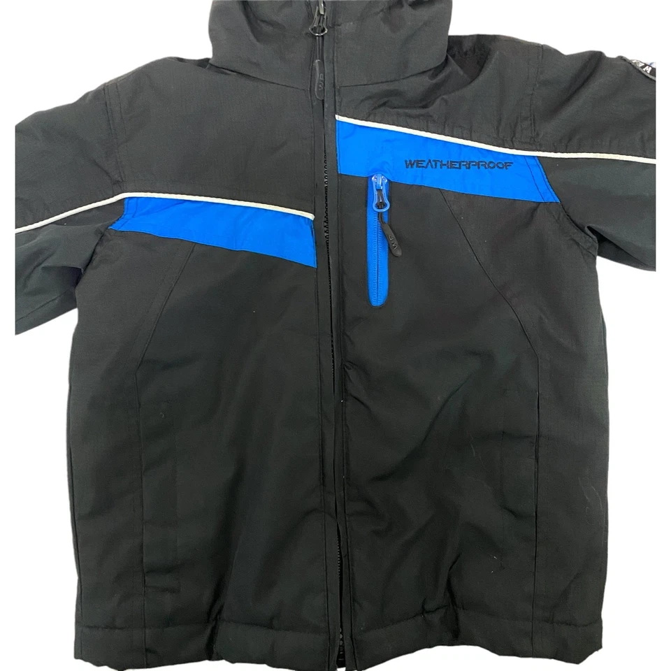 Casaco de inverno masculino à prova de intempéries preto azul com zíper tamanho 4 - Imagem 2 de 4