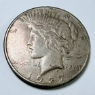 1927 PEACE SILVER DOLLAR - 90% SILVER - VERY FINE DETAILS - FREE SHIPPING #9621