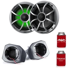 Wet Sounds Recon6-S-RGB 6.5",SSV RG4-F65U for Ranger XP1000 2018 & up Front Pods
