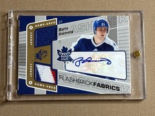 2007 SPX #128 BORJE SALMING MEM AUTO FABRIC 3-clr patch