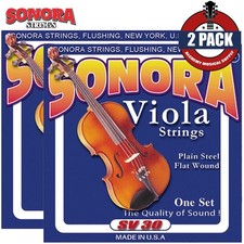 2-PACK Sonora SV30 Plain Steel Flat Wound Viola Strings Made In USA