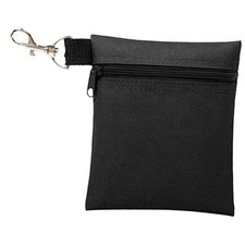 Golf Tee Pouch, 5.62 X 6.87 Inch Professional Zipper Golf Tee/Ball Pouch BLACK