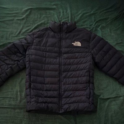 The North Face Men s L Blue Down Insulated Full Zip Stand-Up Collar Puffer