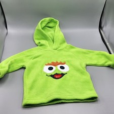 Vintage Sesame Street Oscar the Grouch Hoodie Sweatshirt Toddler Size 18 Months