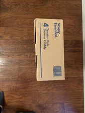 Simply Essential Steel Shower Caddy Tension Pole with Adjustable 4 Basket New