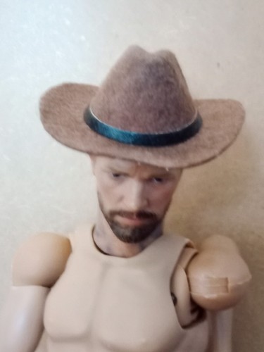 1/6 CUSTOM WESTERN FAR WEST BROWN FAR WEST COWBOYDENIM FELT HAT - Imagen 3 de 6