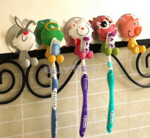 Support de brosse à dents pour animaux de bande dessinée meunier mural aspiration salle de bain cu qo - Photo 1/9