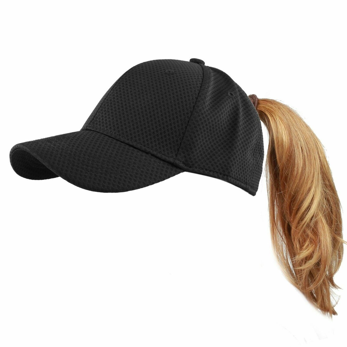 〽️Women 10 Brown High Ponytail Baseball Cap Trucker Bad Hair Day Adjustable Ponytail Trucker Hat for Women | High Ponytail Hat for  main image 2