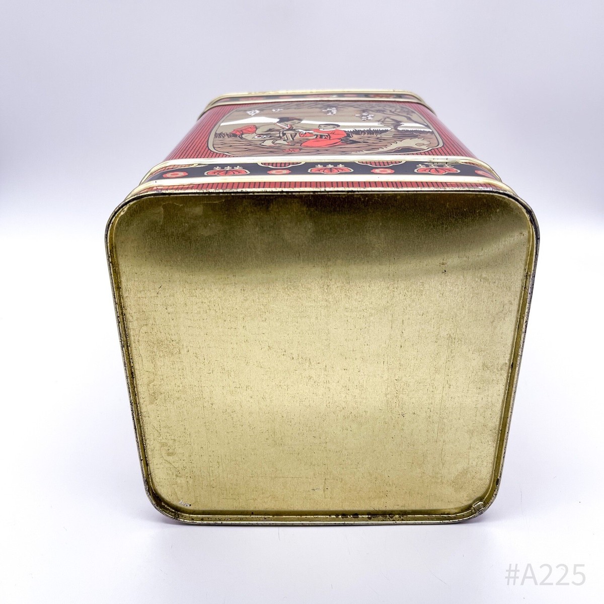 Grande Boîte à Thé émaillée Japonaise - Rouge - 16x16x25cm - Vintage