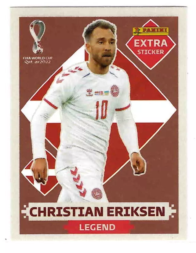 CHRISTIAN ERIKSEN (Dinamarca) - KIT COM AS 4 FIGURINHAS EXTRA LEGENDS -  OURO