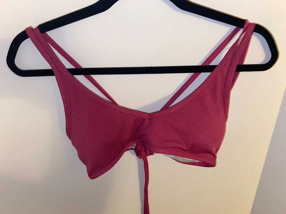 Purple Padded Bikini Top Unbranded Size M Medium Pink - Image 3 of 4