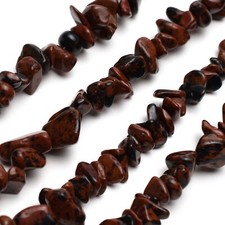 Natural Mahogany Obsidian Chip Beads 32  Strand 5 8mm Jewelry Making Bulk Loose