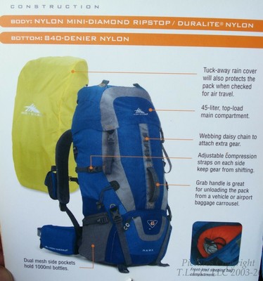high sierra 45 liter backpack