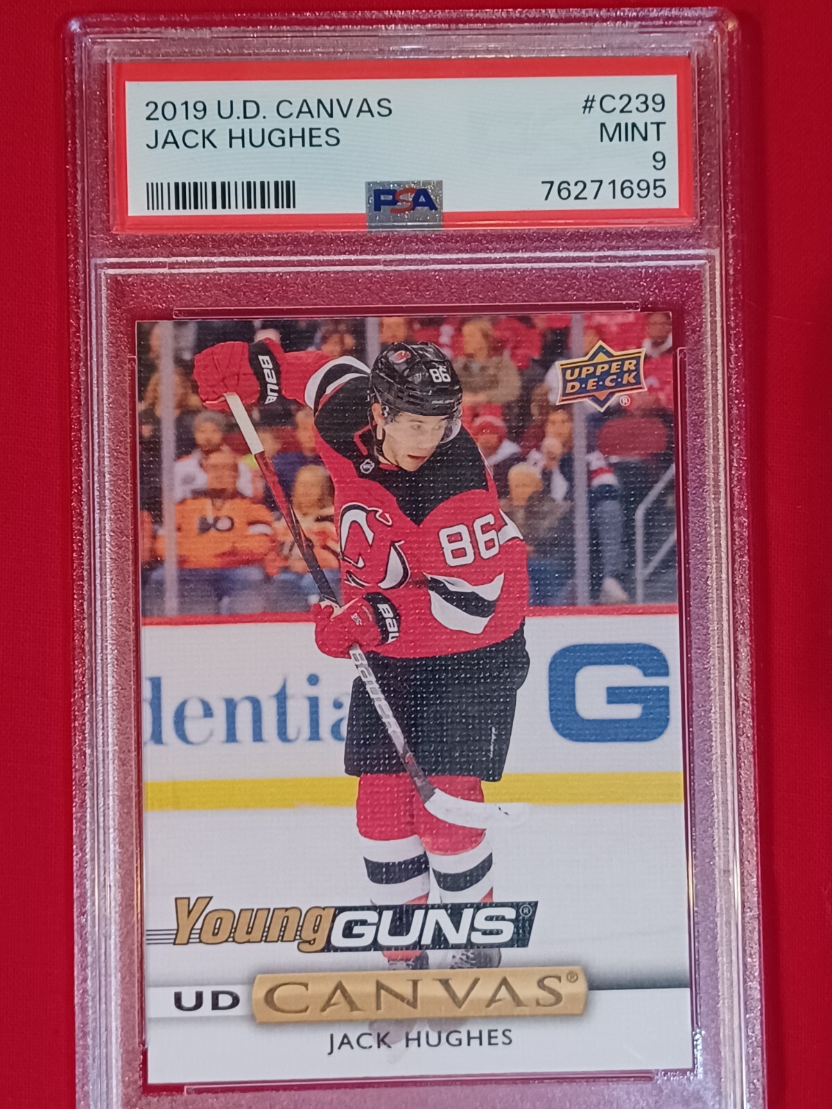 2019-20 Upper Deck Young Guns Canvas Jack Hughes #C239 PSA 9 Mint Devils
