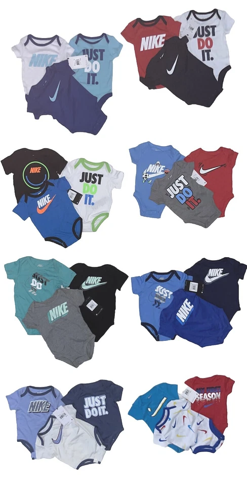 NIKE Body Bebé Paquete de 3 o 5; Tallas de 3 Meses a 24 Meses, *NUEVO CON ETIQUETAS* Foto 2 de 4