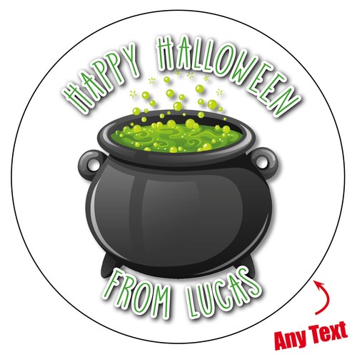 Spooky Halloween Personalised Stickers Party Bag Sweet Cone Trick or Treat 1009 - Picture 4 of 20