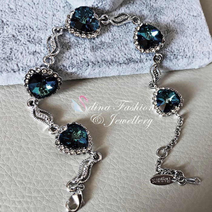 18k White Gold GF Made With Swarovski Crystal Classic Deep