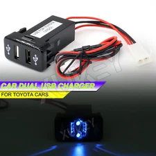 3.1A 12V Car Charger Phone Charging Socket Adapter Dual USB 2 Port For Toyota