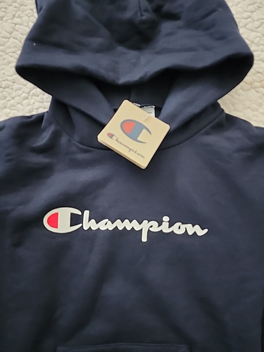 Champion Navy Blue Pullover Hoodie Youth Sweatshirt Authentic Athletic Wear S - Picture 2 of 4