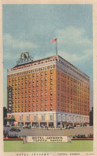 C1930s Hotel Jayhawk, Topeka, Kansas, borde blanco, a982 - Imagen 1 de 2