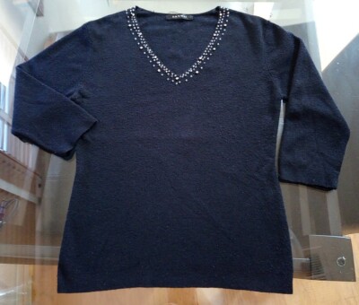 Jayro Jeweled V-Neck Sweater Sz XS