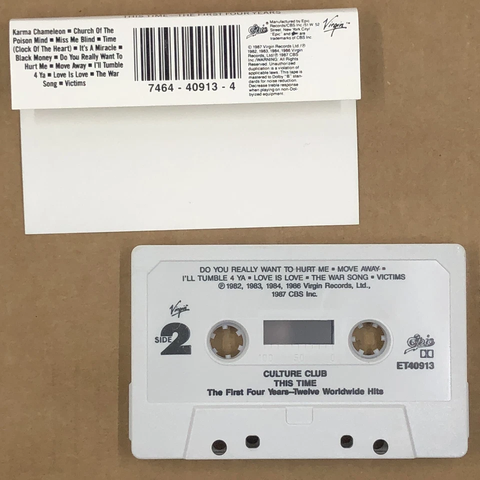 CULTURE CLUB Cassette Tape 80s Synth Pop THIS TIME BEST OF KARMA CHAMELEON - Image 3 of 4