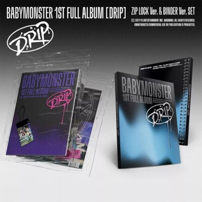 BABYMONSTER [DRIP] 1st Full Album CD+Foto Buch+7 Foto Karte+etc/ZIP LOCK/BINDER