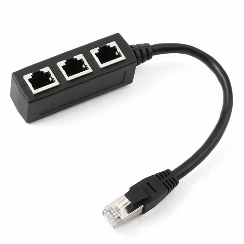 2x RJ45 Ethernet 1 to 3 Ports LAN Splitter Adapter Cable Network Connectors US - Picture 9 of 14