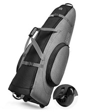 Padded Golf Travel Bag with Reinforced Wheels, 900D Heavy Duty Black  Gray