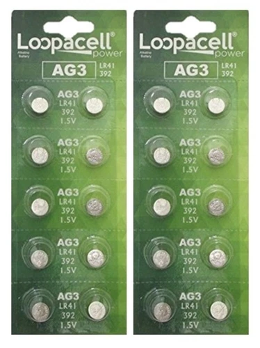20 Pk AG3 LR41 392 392A SR736 LR736 Alkaline Button Cell Battery - product listing photo