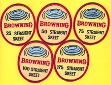 Lot of 5 Browning Skeet Straight shooting patches as shown