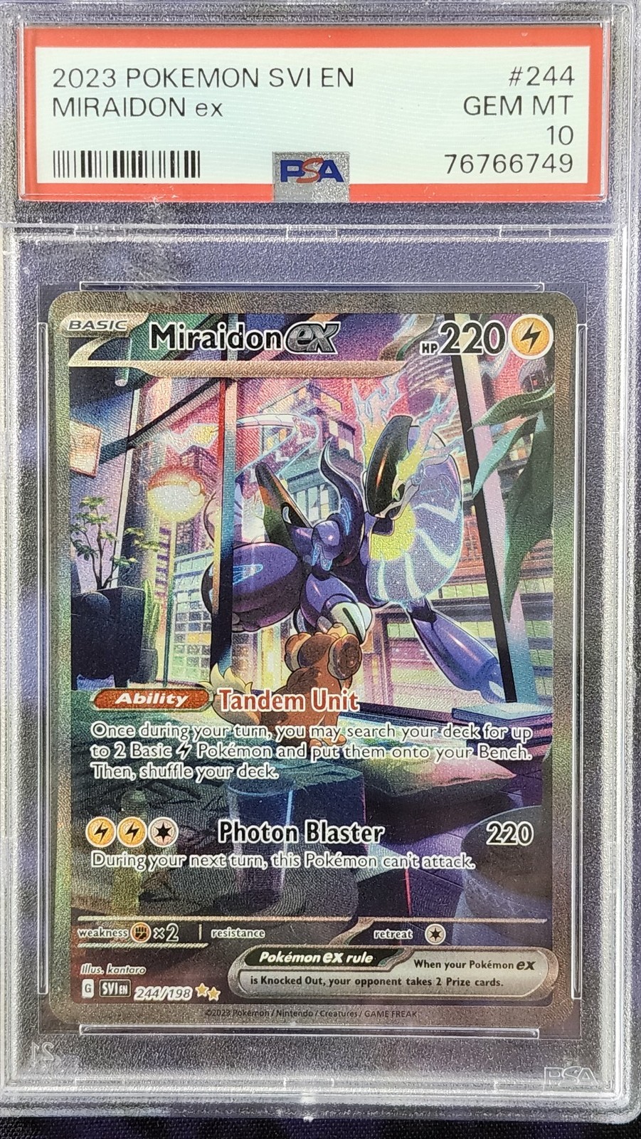 Pokemon PSA 10 Miraidon ex 244 Scarlet & Violet Base Set