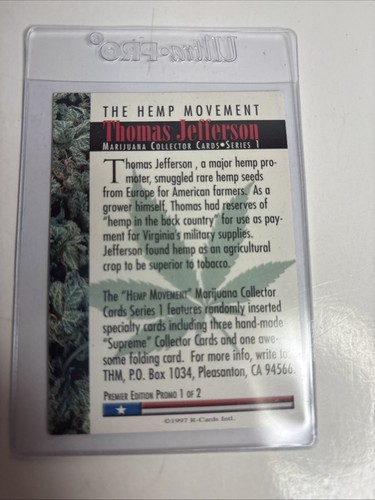 Carta Promo Movimento Canapa Thomas Jefferson Hemp Farmer 1 - Foto 2 di 3