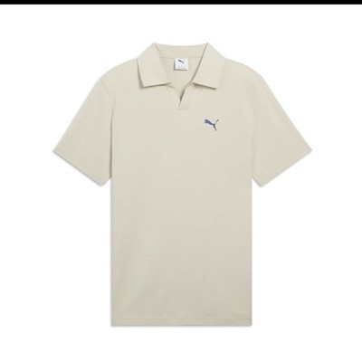 PUMA Essentials Resort Short Sleeve Polo Shirt Mens Beige Casual 68647468