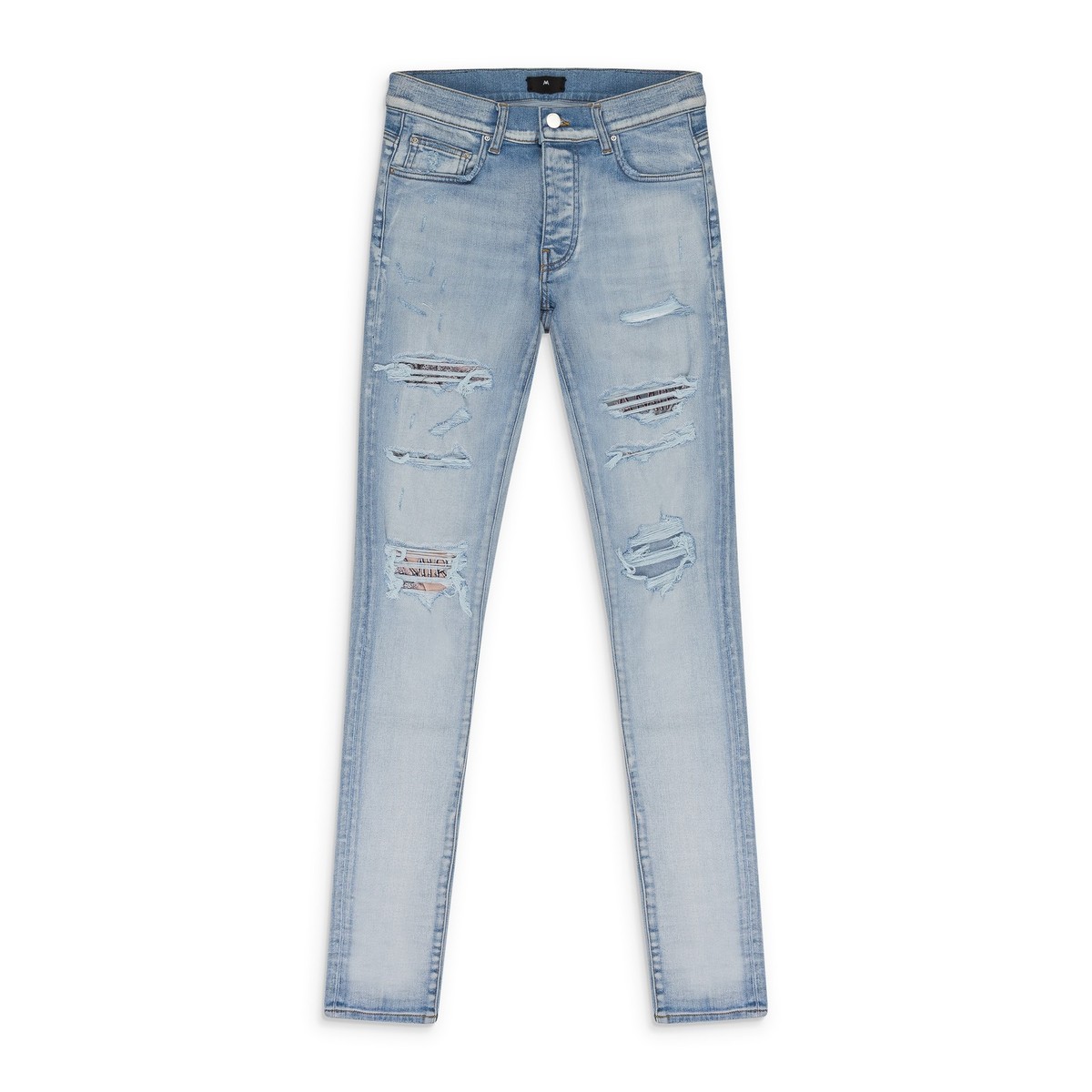 NWT AMIRI LIGHT INDIGO HIBISCUS ARTPATCH JEANS SIZE 33 $1390