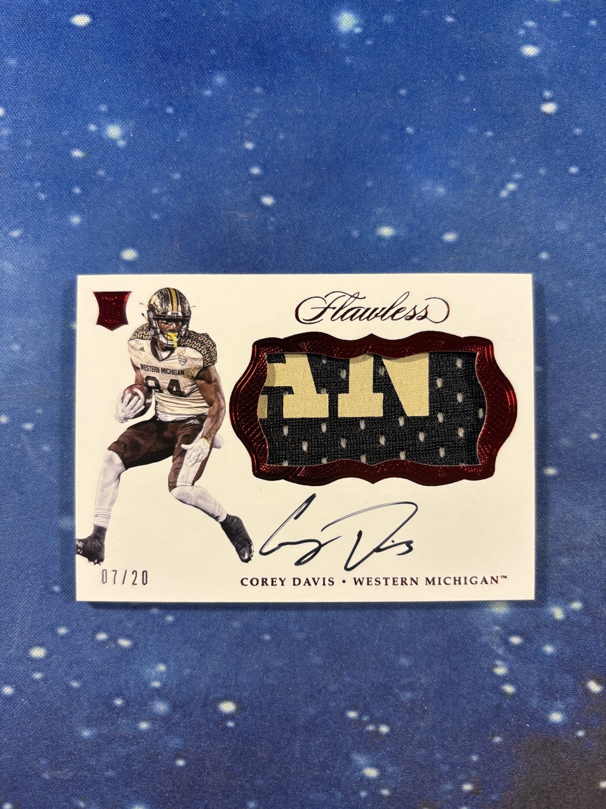 Corey Davis Panini Flawless Rookie Patch #RPCK Ruby