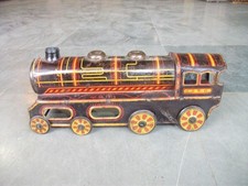 Vintage Wind Up No. 1258 Litho Train Colorful Fine Engine Toy, Japan