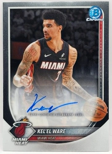 2025-26 Bowman Chrome Autographs Kel'el Ware Auto Miami Heat, BUCKS #BCA-KW