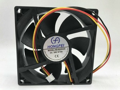 1 PCS HONGFEI fan HD-9225H24 DC 24V 0.14A 9225 9CM 3 pin cooling fan #jg