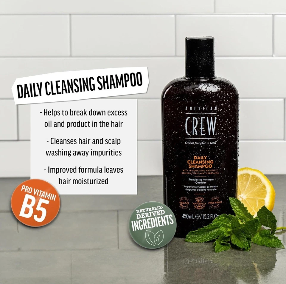 American Crew Shampoo For Men Daily Cleansing - 250mL  12 Pack Case - Image 2 of 4