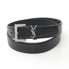 SAINT LAURENT Cassandra ceinture belt 96 634437BOO0E100090 leather Black NEW