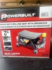 📌 Title: Powerbuilt Heavy Duty Rolling Seat with Organizer 
