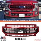 Rapid Red Lariat Front Grille Assembly For 2020-2022 Ford F250 F350 Super Duty