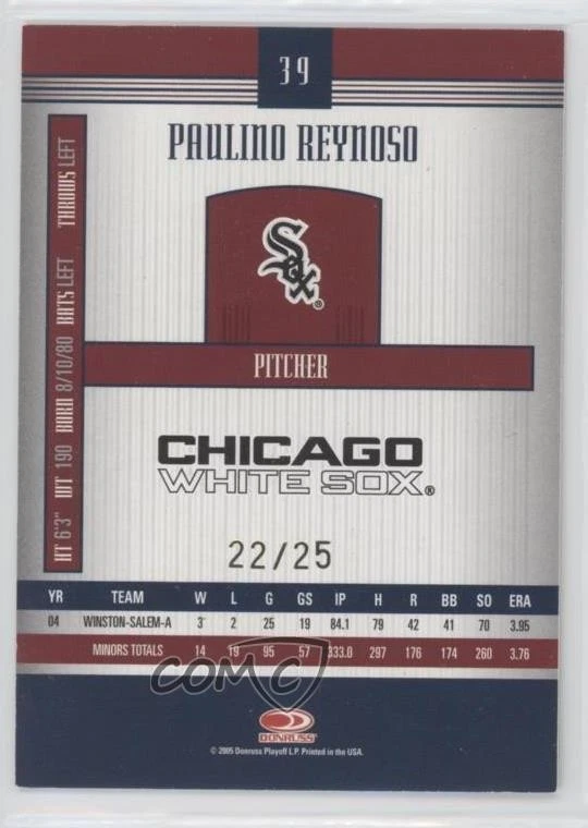 2005 Donruss Signature Series Century Gold /25 Paulino Reynoso #39 Rookie RC - Image 2 of 2