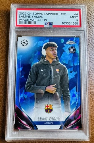 2023-24 Topps Chrome UCC Sapphire Image Variations Lamine Yamal #CVS-4 (RC)