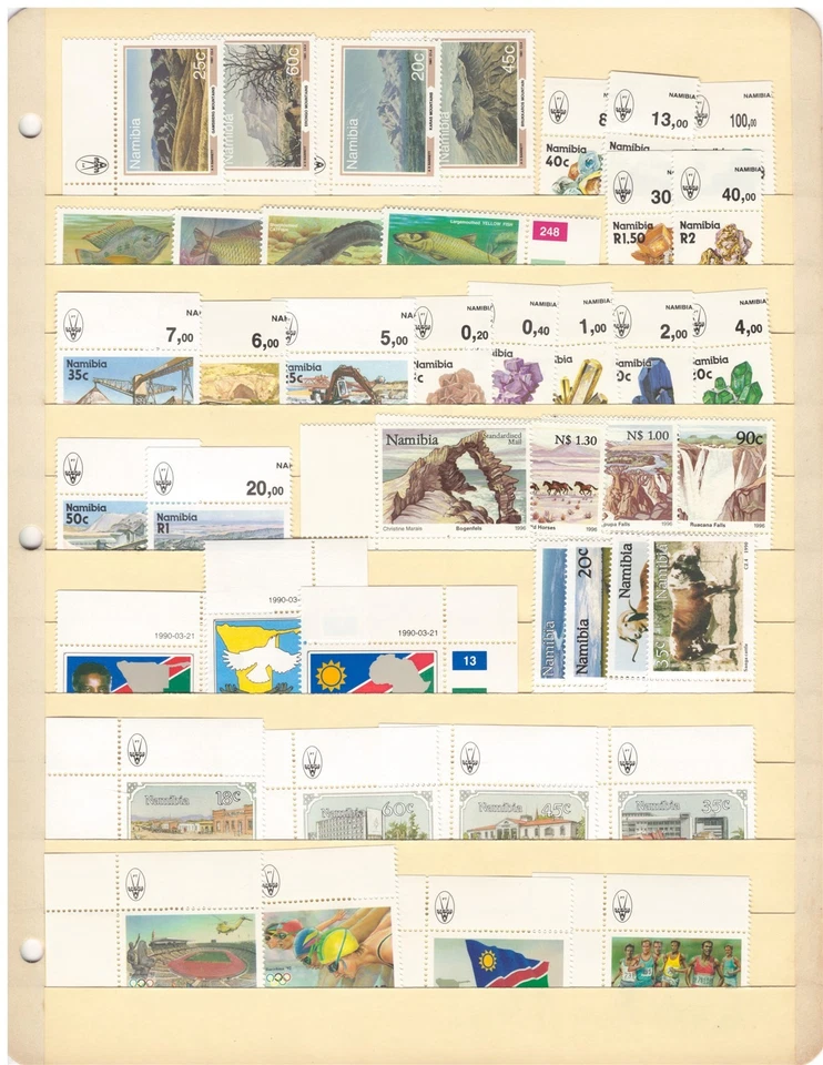Nambia All Different MNH Stamp Collection on 4 Stock Pages ZAYIX 0825CB4250 - Image 4 of 4