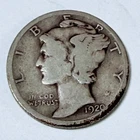 1920 P MERCURY HEAD DIME SILVER 10 C - 90% SILVER - CIRCULATED COIN #5619