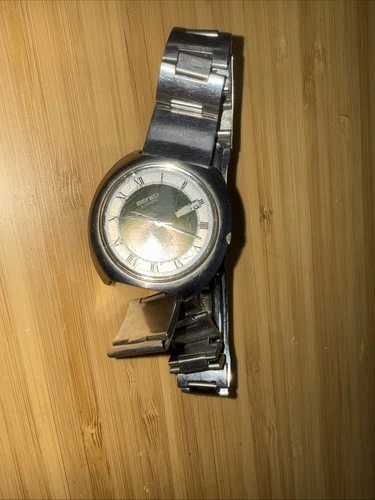 Vintage Seiko Automatic Day Date Watch Roman Dial Stainless Steel Not Working
